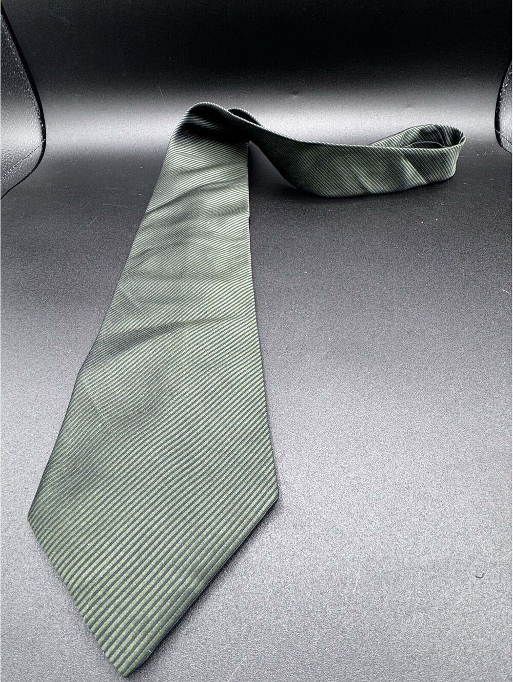 Nautica Mens Tie Green Black Diagonal Stripe Necktie Classic Business Formal
